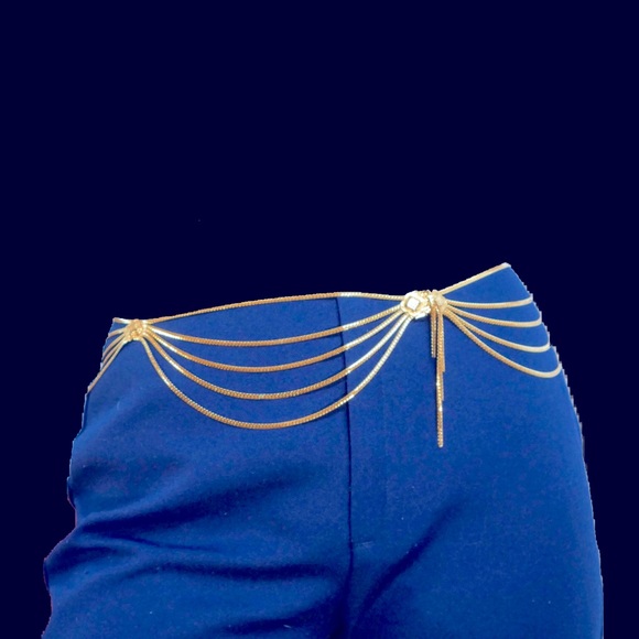 Vintage Christian Dior Gold Multi Strand Medallion Belt Chain - Picture 12 of 16